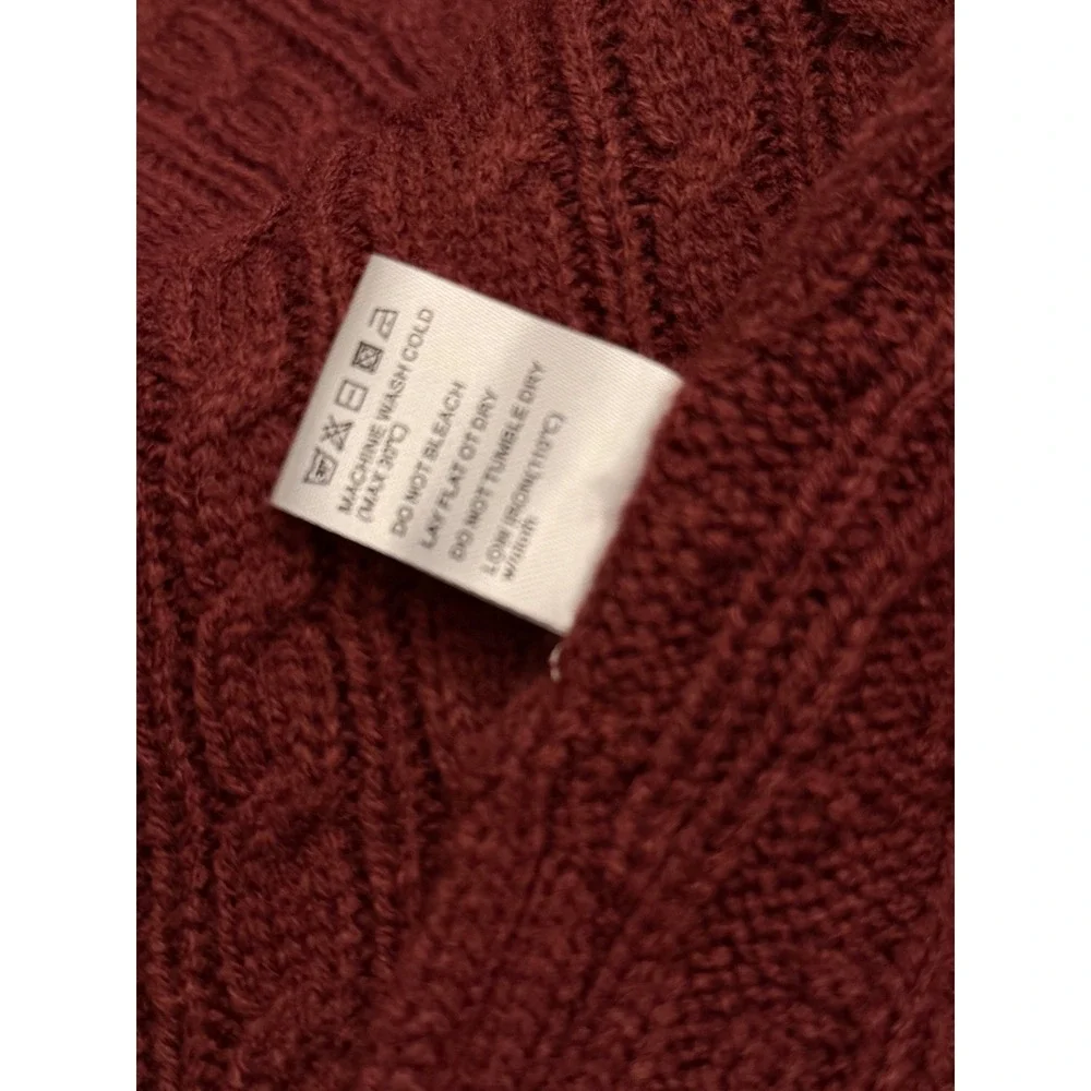 NWT Wantable Cable Knit Beanie and Scarf Set Burgundy Wine Wool Blend